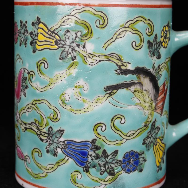 Jingdezhen system during the cultural revolution pastel stays in cover cup old teacup antique reproduction antique goods chinaware