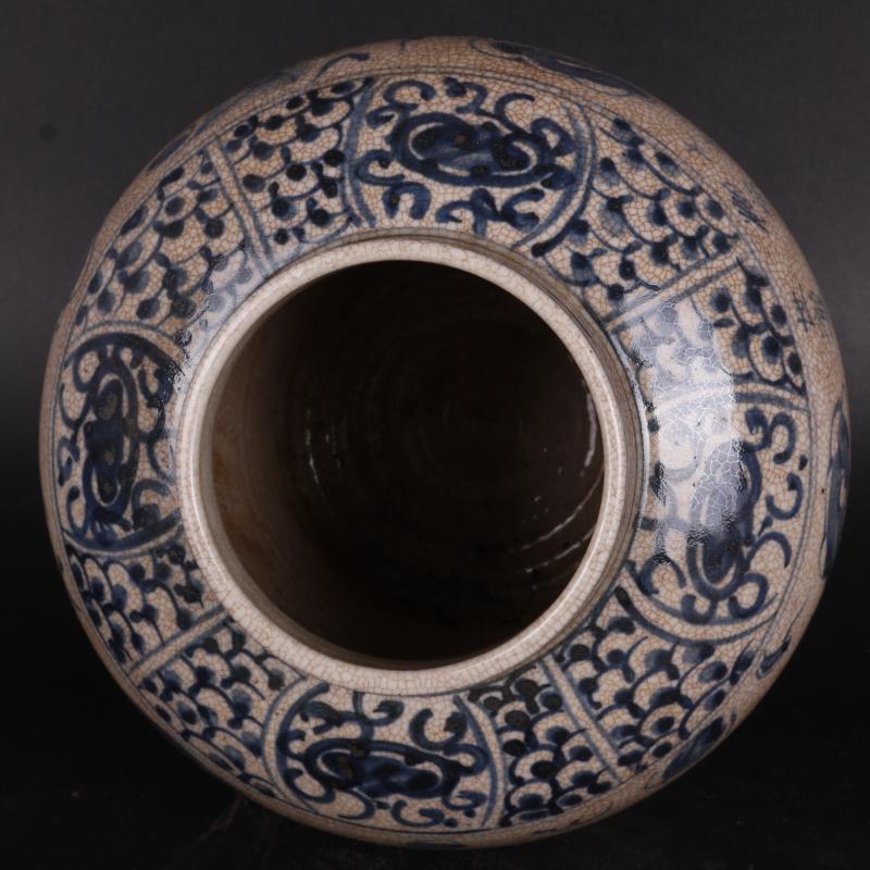 Ming YunLongWen canister hand - made antique crafts porcelain altar household of Chinese style furnishing articles antique curio collection