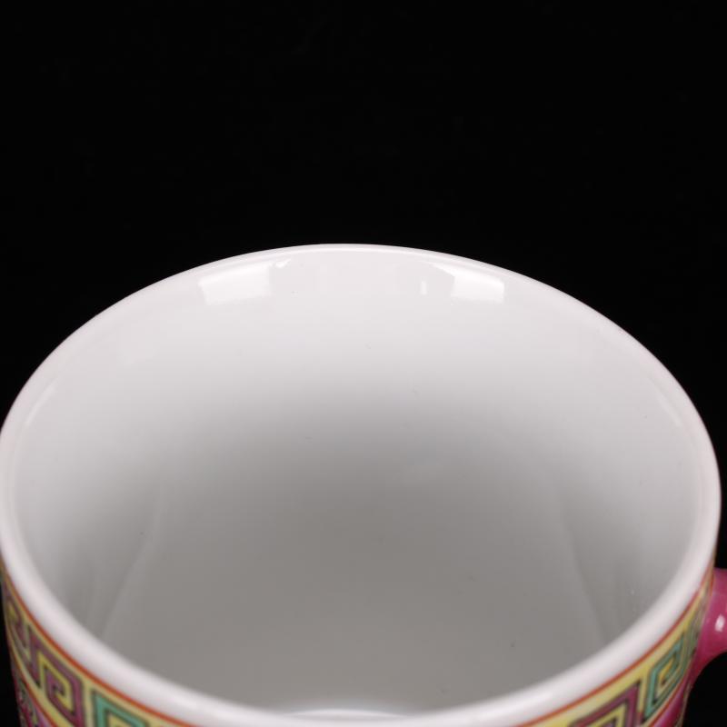 Jingdezhen system during the cultural revolution pastel stays in cover cup old teacup antique reproduction antique goods chinaware