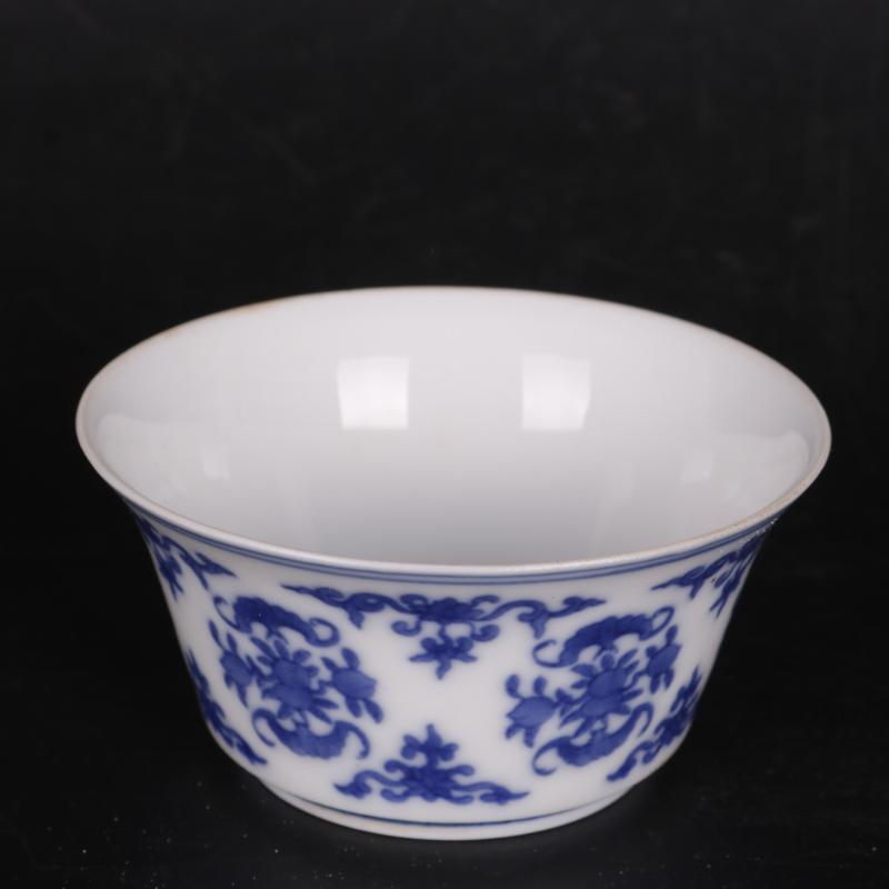 Blue and white life of word lines in the wsop archaize handicraft cups home furnishing articles antique antique Chinese porcelain