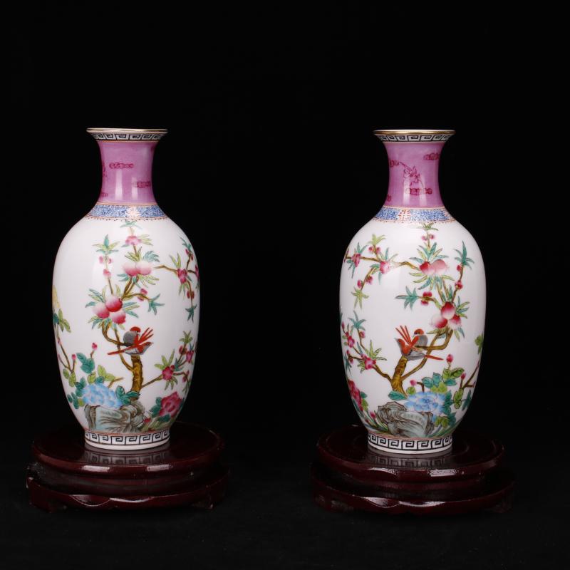 Jingdezhen imitation antique yongzheng com.lowagie.text.paragraph antique purely manual throwing hand draw pastel trace of gold floret bottle manually furnishing articles