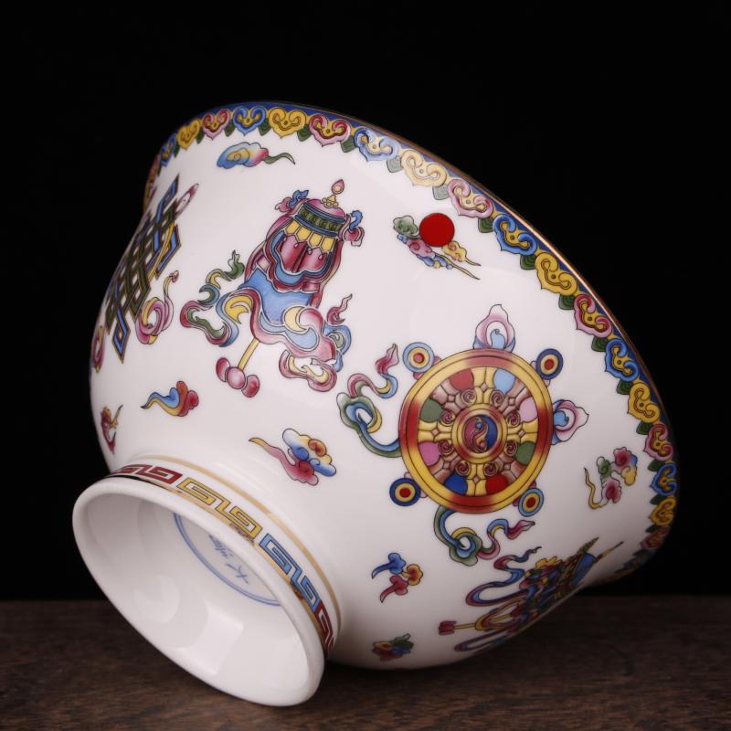 Jingdezhen pastel see bowl of sweet wishes and imitation qianlong antique porcelain Chinese style classical soft adornment bowls furnishing articles