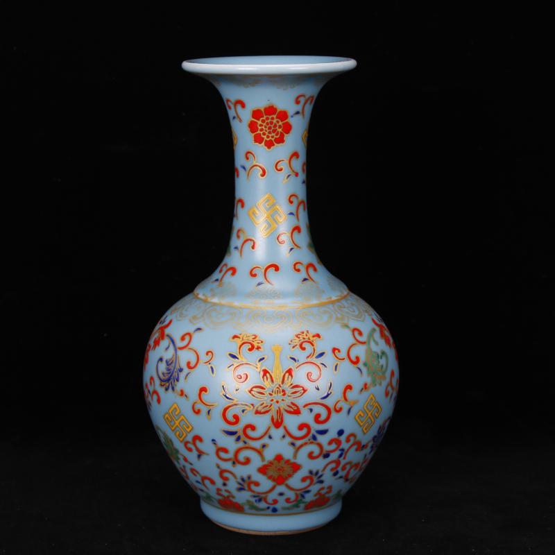 Yongzheng of jingdezhen copy antique vintage boutique colored enamel vase Chinese style classical wind home sitting room ark, furnishing articles