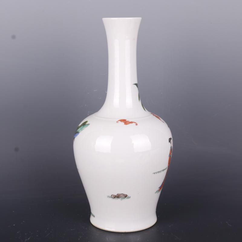 Antique craft bottle with ancient color characters of the reign of emperor kangxi shaking their bottles of manual archaize ceramic porcelain penjing collection