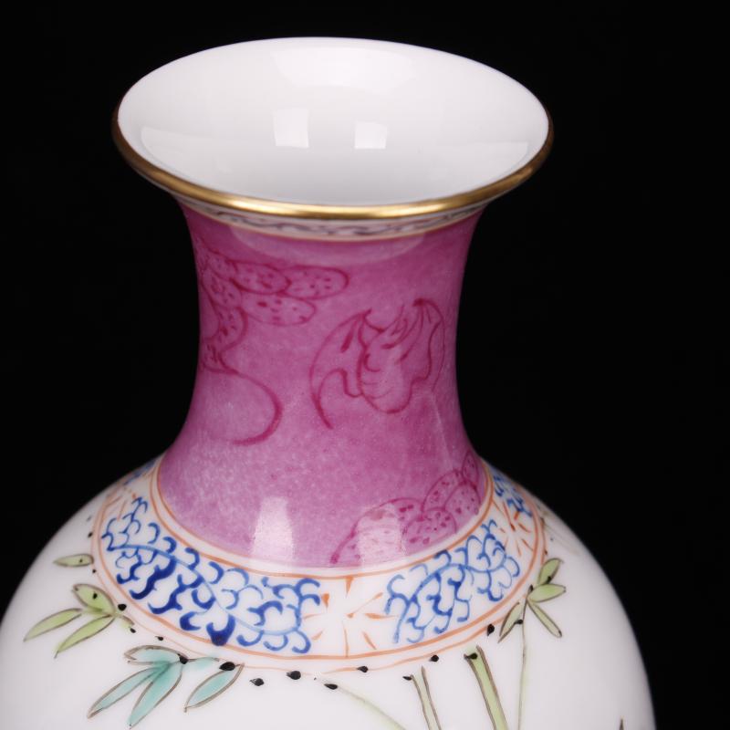 Jingdezhen imitation antique checking yongzheng com.lowagie.text.paragraph throwing hand draw pastel trace of gold floret bottle handicraft furnishing articles