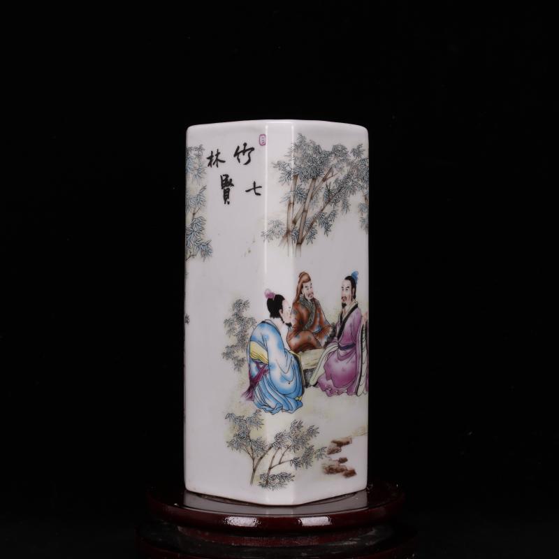 Archaize of jingdezhen porcelain porcelain industry of overall province of the republic of China company pen container antique household decoration as furnishing articles