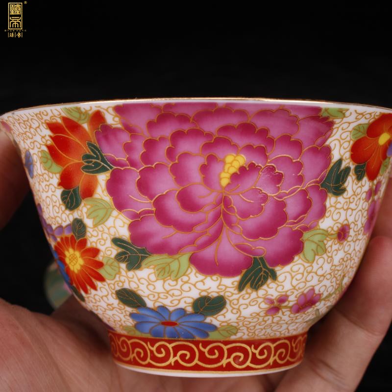 Jingdezhen imitation YongZhengNian only three fuels the wire inlay enamel lid cup tureen boutique tea cups antique furnishing articles