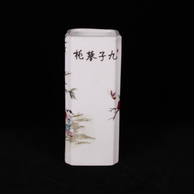 Jingdezhen imitation porcelain industry company "four desk pen container home decoration arts and crafts of overall antique reproduction antique furnishing articles