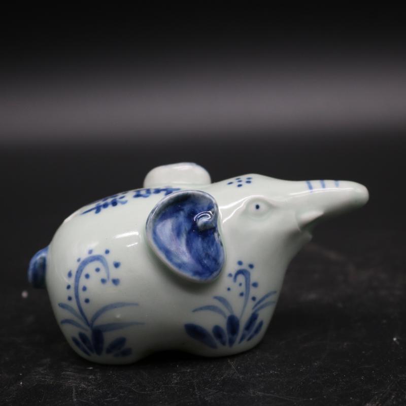 Hand made blue and white YanDi purse auspicious four sheep droplets calligraphy ink stone grinding ink ceramics crafts gifts