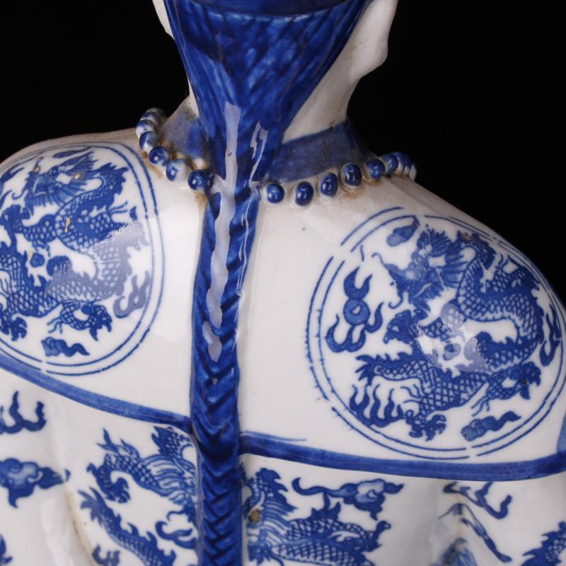 Imitation high three emperor in the qing dynasty blue and white hand character its porcelain antique antique old curio collection furnishing articles