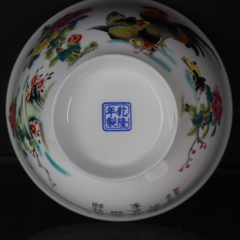 Antique crafts porcelain com.lowagie.text.paragraph 6 inch the qing qianlong fuels the pastel rainbow such use household decorative pattern Chinese penjing collection