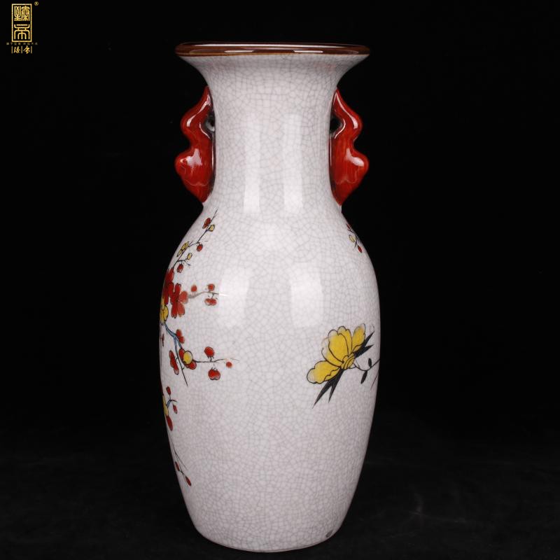 Jingdezhen imitation the qing qianlong antique curios restoring ancient ways to open the slice powder enamel vase household adornment penjing collection