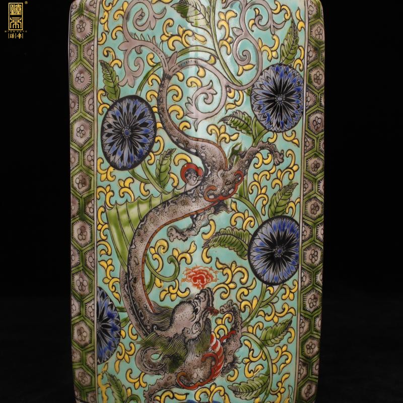 Jingdezhen imitation kangxi green dragon sweet grain six - party cover pot and antique reproduction antique old ceramic collection furnishing articles