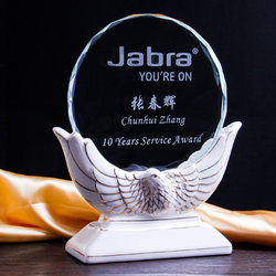 Eagle Ceramic Crystal Award Trophy, Crystal Plaque, Custom Engraved Trophy, Souvenir, Ready-To-Ship Customization