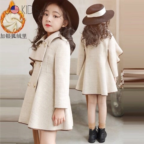 American Girl Scout Son Coat 2022 Autumn Winter Dress New Korean Version of the Giant Fairy's Thickened Fur Coat