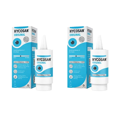 Прозрачный гиалуронат натрия, питательные капли для глаз, Великобритания, 2 шт