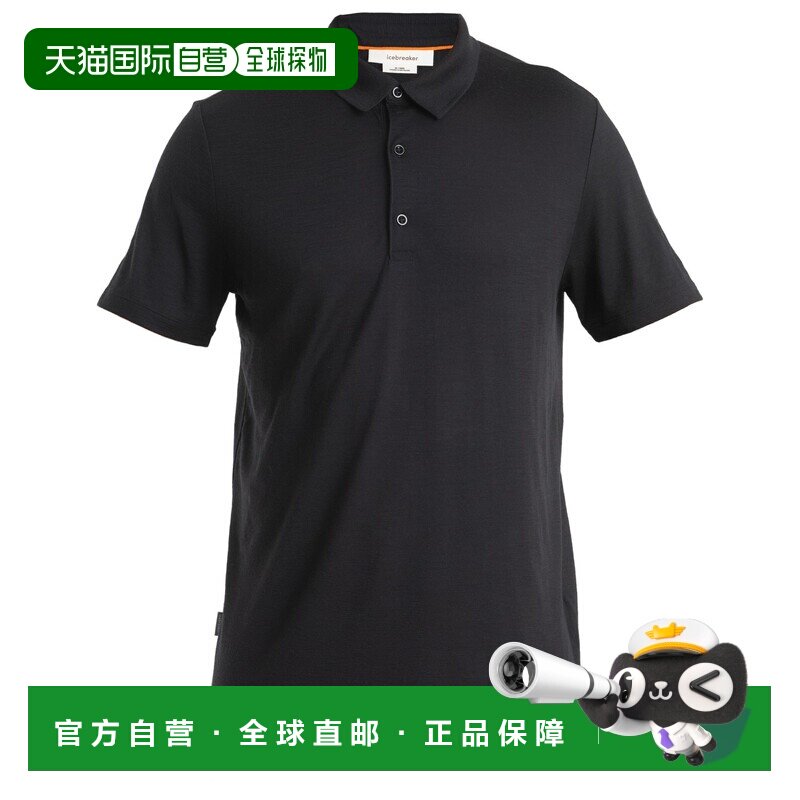 1 hour refundable European direct mail ICEBREAKER men's POLO shirt 2163380BLACK CO black