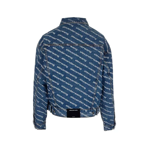 Гонконгская прямая почта Александр Ван Логотип Стригная джинсовая куртка 4DC1202645