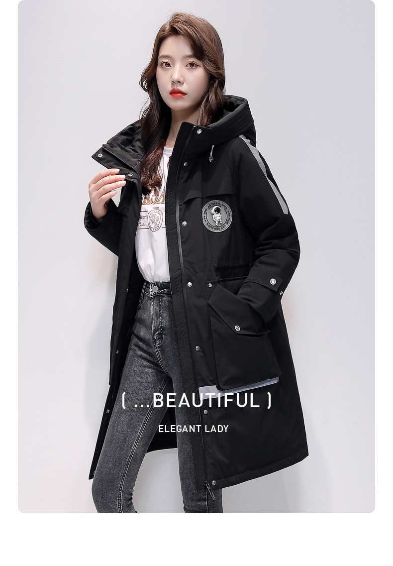 高梵 女式工装派克收腰款连帽羽绒服 天猫优惠券折后￥199包邮（￥609-199）2色可选