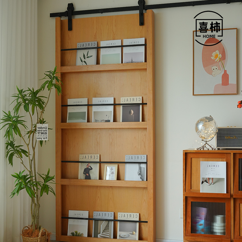 Solid Wood Cherry Wood Doors, Invisible Doors, Kitchen and Bathroom Sliding Doors, Sliding Doors for Clothes and Hats, Living Room Decorative Magazine Doors, Barn Doors