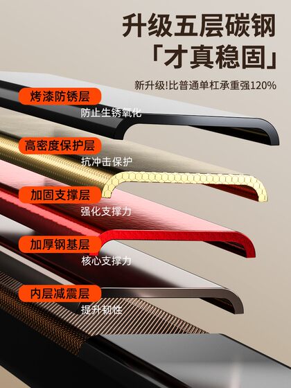 Horizontal Bar Pull-Up Indoor Home Use No-Drill Training Single/Double Bar Stand Floor-Mounted Hanging Bar Home Fitness Equipment