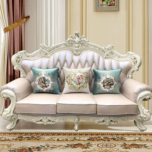 Кожаный диван в стиле европейского стиля