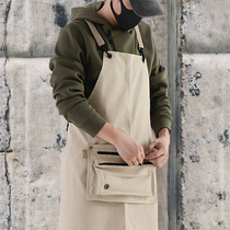 Apron Home Kitchen Full Cotton Canvas Waterproof Anti-Oil Containment Waist Single Shoulder Bag 2021 New exploits workwear day style