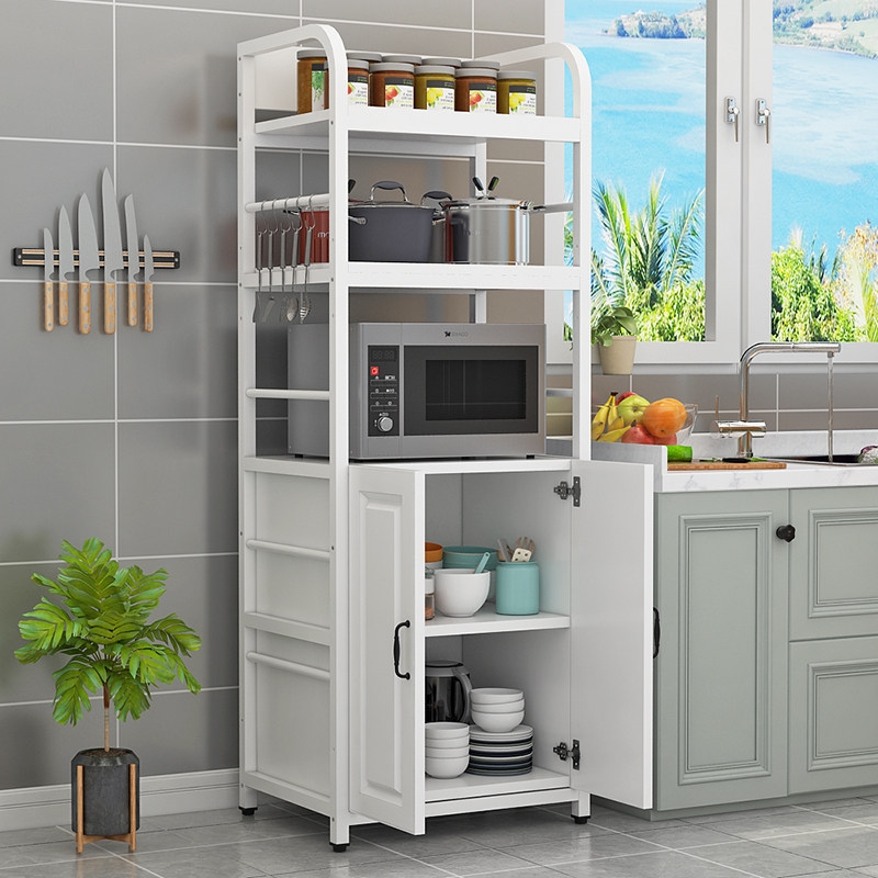 Kitchen Multi-functional microwave oven Oven Shelve LIVING ROOM DISHES CABINET MULTILAYER SNACKS STORAGE FLOOR SHELF WITH CABINET DOOR