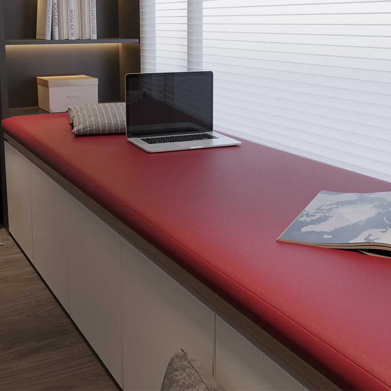 Customized leather bay window mat balcony window sill mat bedroom tatami latex waterproof non-slip high-end light luxury new