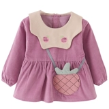 Детский водонепроницаемый нагрудник, наряд маленькой принцессы, юбка на девочку для еды, демисезонный хлопковый вельветовый лонгслив