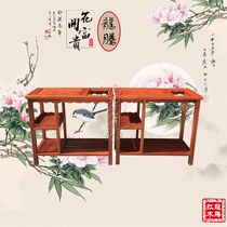  Mahogany furniture boutique Myanmar rosewood tea rack Big fruit rosewood Chinese mobile solid wood Kung Fu tea table