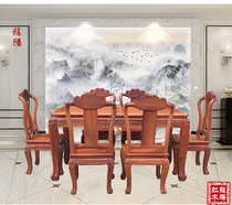  Mahogany boutique furniture Myanmar rosewood dining table Big fruit rosewood European elephant head Ruyi solid wood rectangular dining table