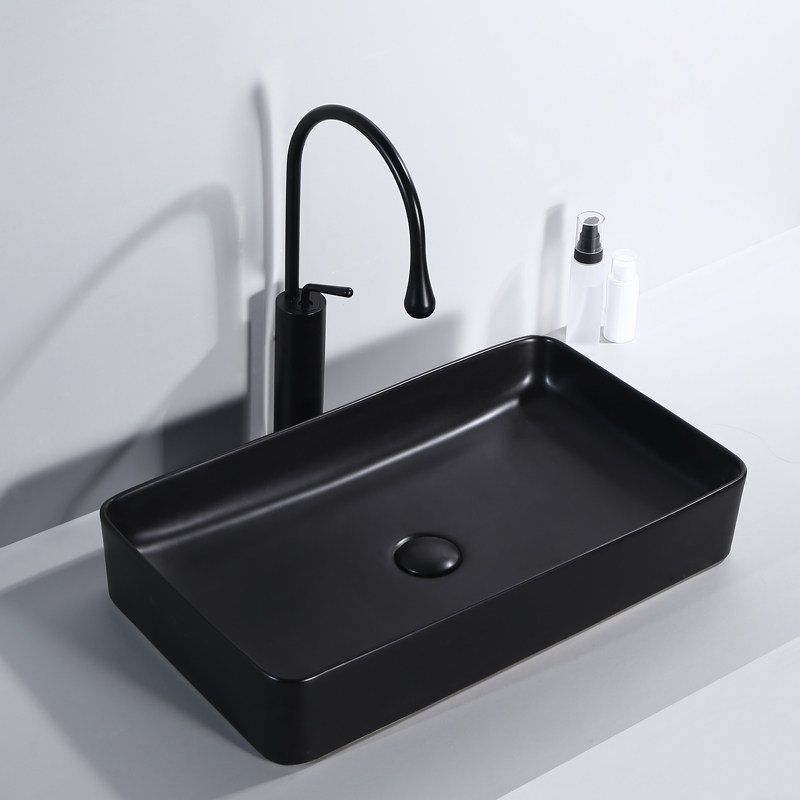 Göbiges yellow table washbasin square black minimalist washbasin Makeup Room Eurostyle Art Washbasin