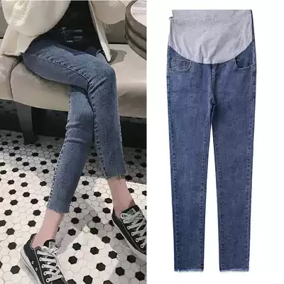 Pregnant women's jeans Spring and autumn wear pregnant women's pants fashion small feet nine-point pants Spring and summer thin leggings spring