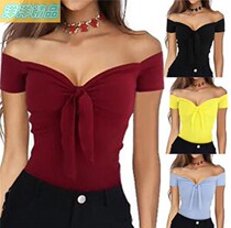 2020Summer Women Sexy Off Shoulder Blouse T-Shirt Tops