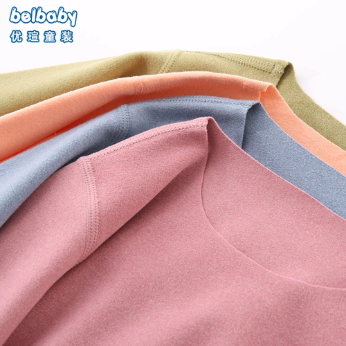 Детское бархатное удерживающее тепло осеннее нижнее белье, демисезонный детский комплект, термобелье для мальчиков, зимние штаны