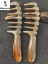 Natural White Yak Horn Comb Large Teeth Comb Thick Teeth Wide Tooth Roll Hair Comb Perm Hair Comb Head Meridians Massage Comb