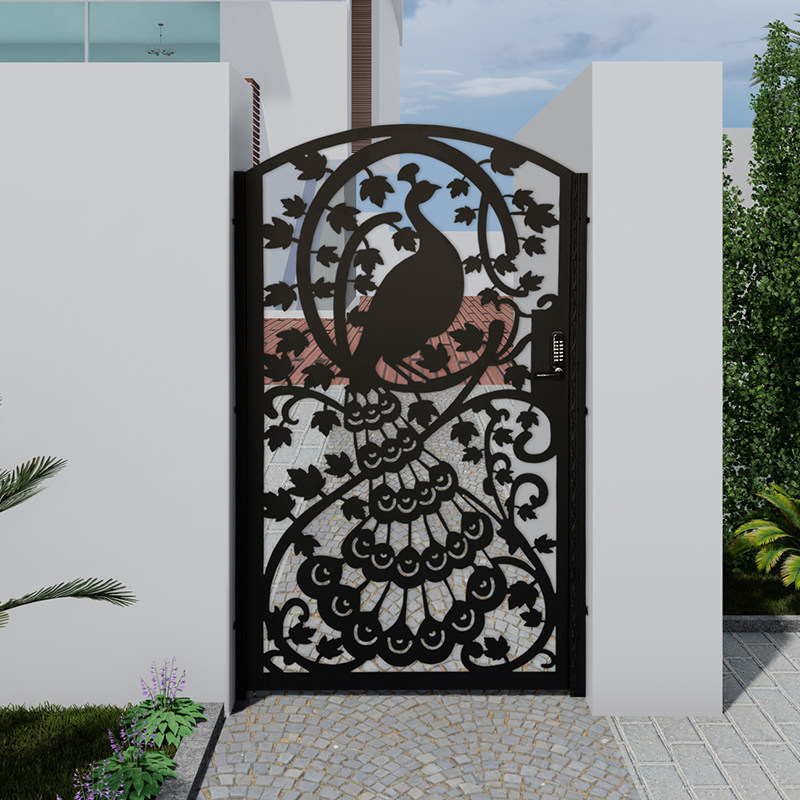 Wrought iron courtyard gate villa gate garden community yard gate modern laser engraving fence fence custom
