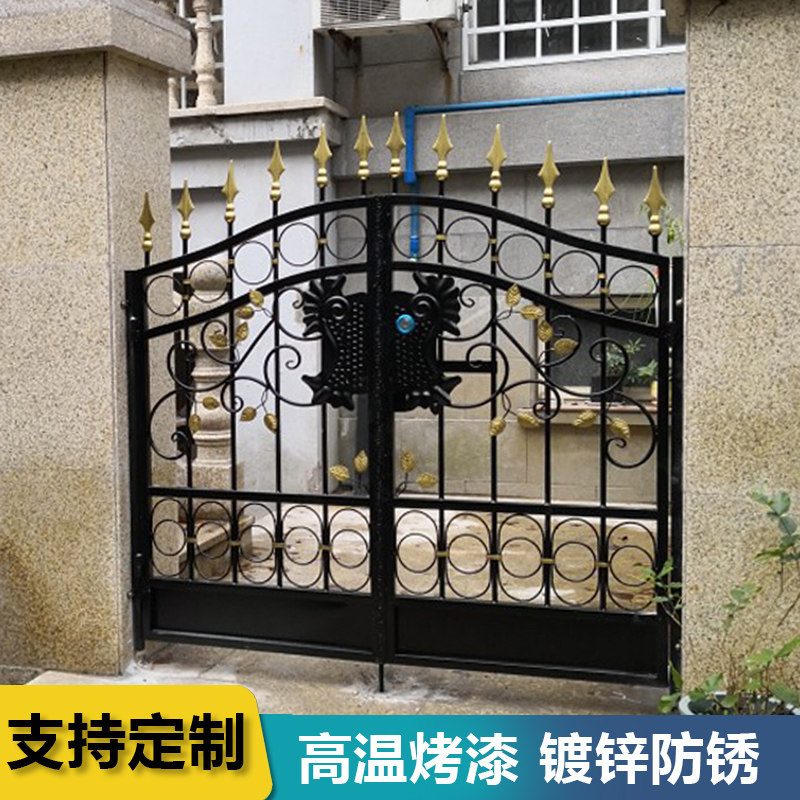 Iron courtyard door European style villa door outdoor single and double switch gate garden fence door rural entry door custom