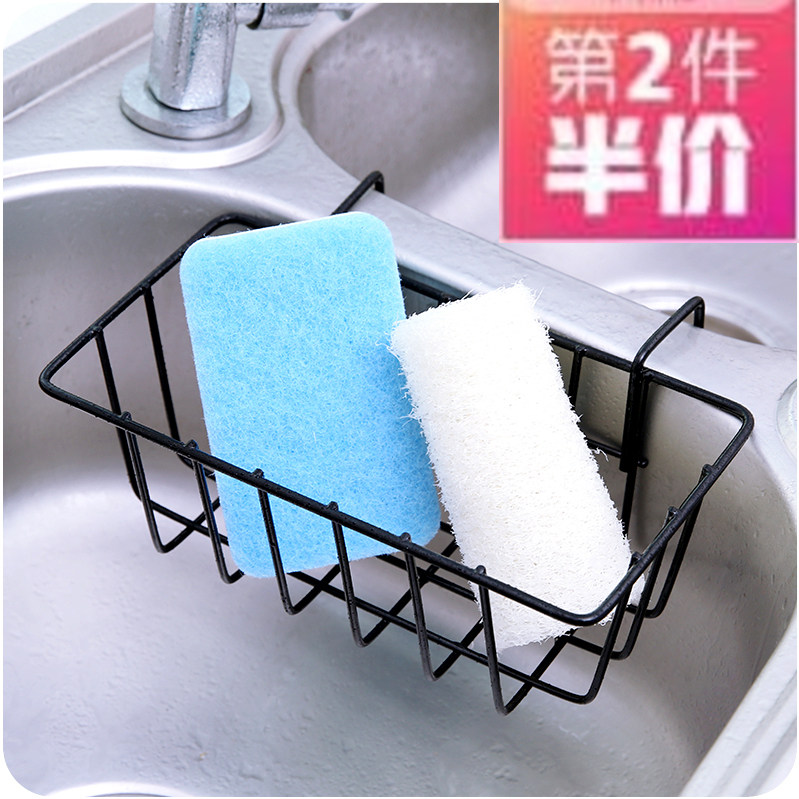Single-storey kitchen drain hanging basket pool sponge dishwashing cloth storage layer shelf rag leaching rack supplies shelf