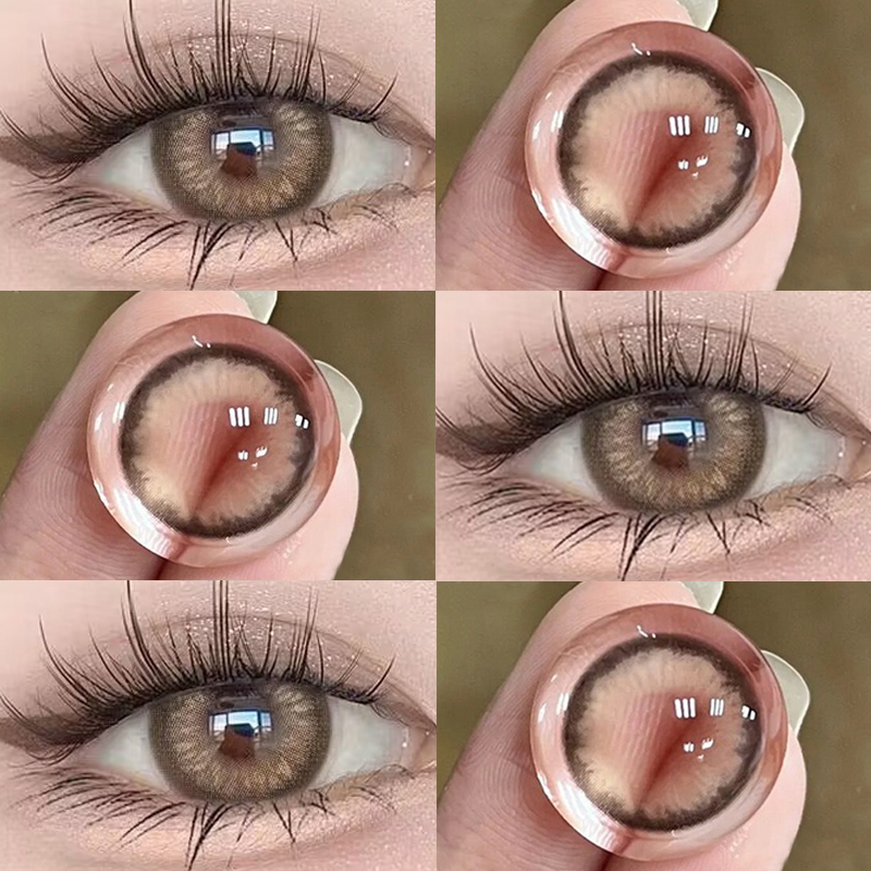 Neocouler Half-Yearly Disposable Contact Lenses Mixed Race Large Diameter Mechanical Brown Contact Lenses Genuine Official official store
