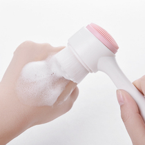 3d double-head facial cleanser manual washing brush Silicone soft hair facial washing artifact brush double-sided deep cleaning