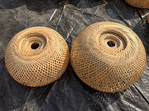 Bamboo Woven Double-Layer Lanterns, # B&B # Hot Pot Restaurant # Creativity # Just Install the Light and You Can Use It.