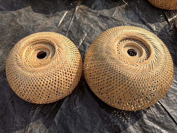 Bamboo Woven Double-Layer Lanterns, # B&B # Hot Pot Restaurant # Creativity # Just Install the Light and You Can Use It.