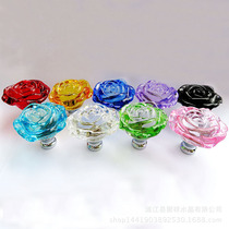 New long-term supply rose carved crystal handle drawer wardrobe shower room handle iron pot lid gift box