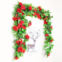 New simulation rattan rose vine wall hanging wedding door decoration rose vine home ceiling decoration fake flower vine