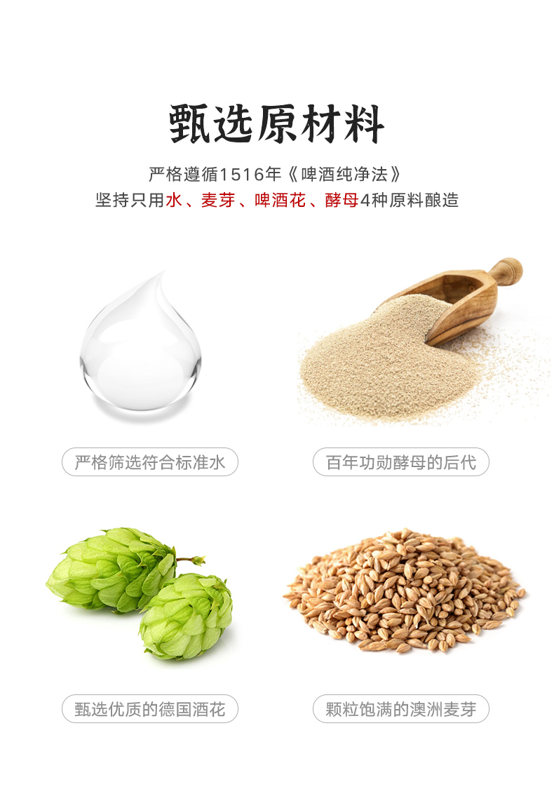 德国啤酒花精酿原浆 摆谱 德式拉格大麦黄啤 12瓶 图4