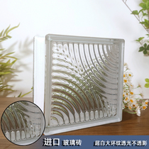 European standard imported translucent opaque large ring pattern hollow glass brick background wall partition wall square crystal brick screen
