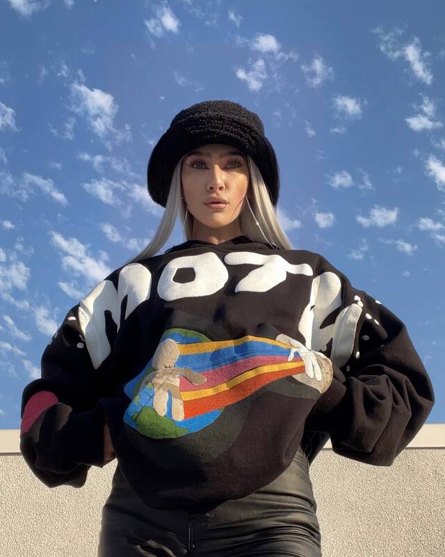 Cpfm Kid Cudi Rainbow Foam Letter Graffiti Sweatshirt High Street American Casual Hoodie Kanye Style