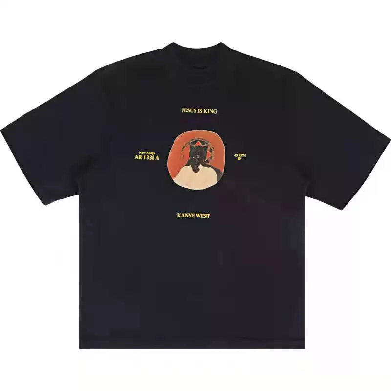 Футболка с ограниченным выпуском CPFM Kanye JESUS IS KING, мужская и женская, свободного кроя на городском стильном casual, популярная